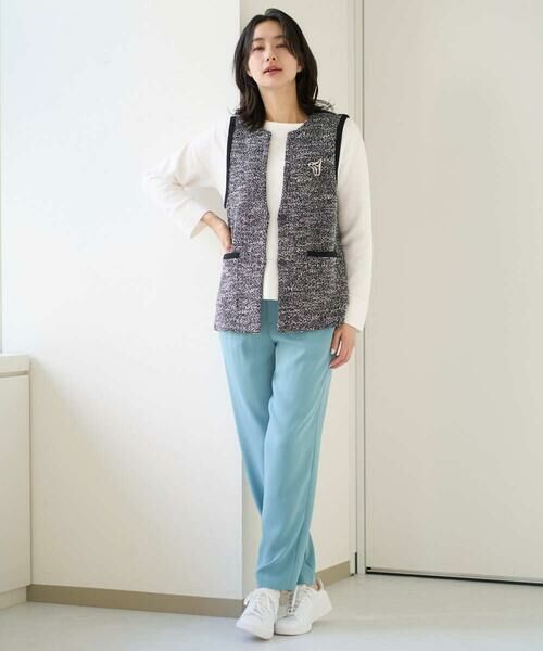 GEORGES RECH / ジョルジュ・レッシュ ニット・セーター | 切り替えニット9分袖プルオーバー | 詳細21