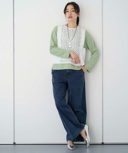 GEORGES RECH / ジョルジュ・レッシュ ニット・セーター | 切り替えニット9分袖プルオーバー | 詳細29