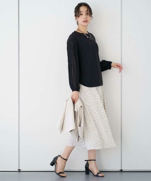 GEORGES RECH / ジョルジュ・レッシュ ロング・マキシ丈スカート | [セットアップ対応]ランダムドットタックフレアスカート | 詳細20