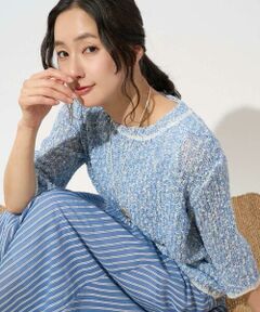 GEORGES RECH / ジョルジュ・レッシュ ニット・セーター | コットンスラブヤーン5分袖ニット