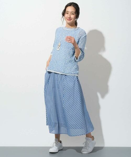 GEORGES RECH / ジョルジュ・レッシュ ニット・セーター | コットンスラブヤーン5分袖ニット | 詳細1