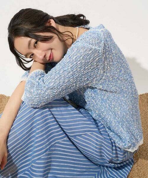 GEORGES RECH / ジョルジュ・レッシュ ニット・セーター | コットンスラブヤーン5分袖ニット | 詳細11