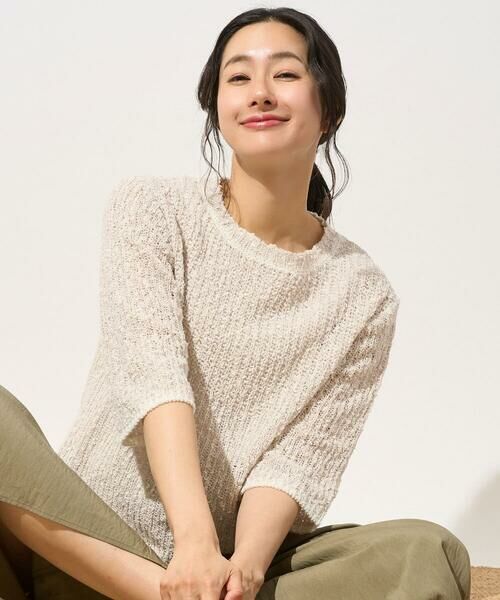 GEORGES RECH / ジョルジュ・レッシュ ニット・セーター | コットンスラブヤーン5分袖ニット | 詳細12