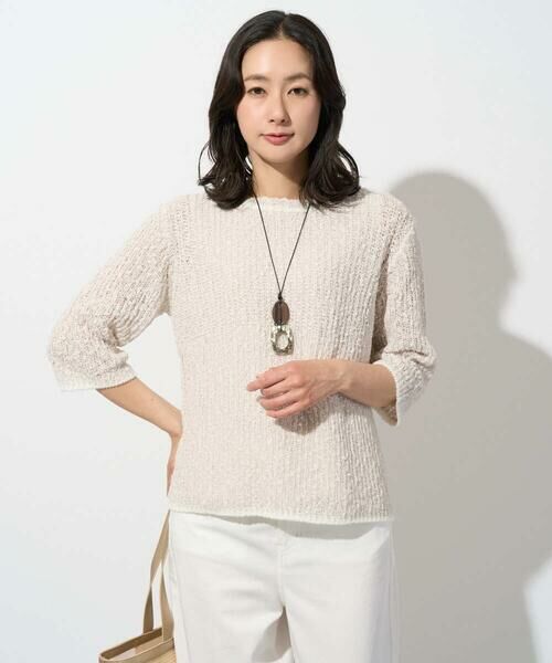 GEORGES RECH / ジョルジュ・レッシュ ニット・セーター | コットンスラブヤーン5分袖ニット | 詳細13