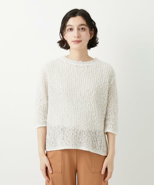 GEORGES RECH / ジョルジュ・レッシュ ニット・セーター | コットンスラブヤーン5分袖ニット | 詳細3
