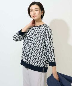 GEORGES RECH / ジョルジュ・レッシュ ニット・セーター | [日本製]ハイゲージ幾何ジャカードニット