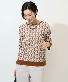 GEORGES RECH / ジョルジュ・レッシュ ニット・セーター | [日本製]ハイゲージ幾何ジャカードニット