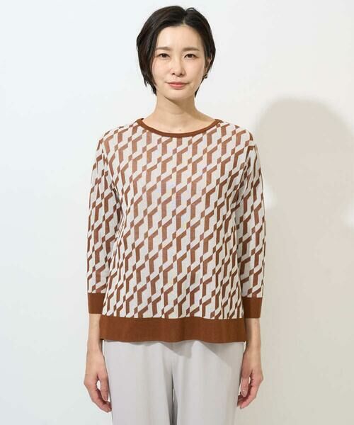 GEORGES RECH / ジョルジュ・レッシュ ニット・セーター | [日本製]ハイゲージ幾何ジャカードニット | 詳細1