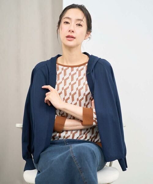 GEORGES RECH / ジョルジュ・レッシュ ニット・セーター | [日本製]ハイゲージ幾何ジャカードニット | 詳細15