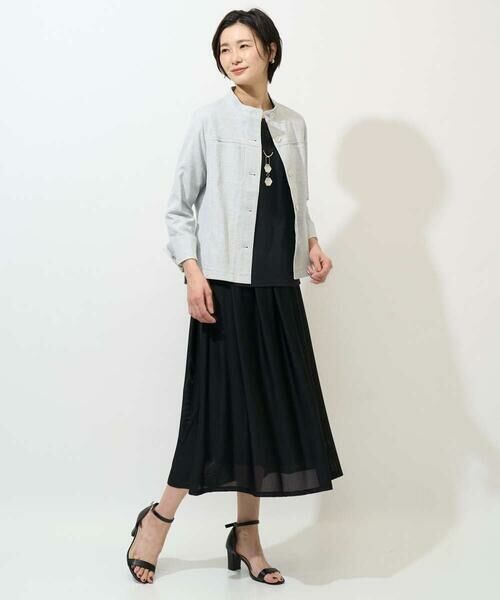 GEORGES RECH / ジョルジュ・レッシュ ロング・マキシ丈スカート | [セットアップ対応]シアーギャザーセミフレアスカート | 詳細10