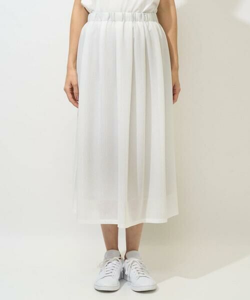 GEORGES RECH / ジョルジュ・レッシュ ロング・マキシ丈スカート | [セットアップ対応]シアーギャザーセミフレアスカート | 詳細3