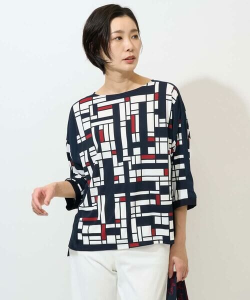 GEORGES RECH / ジョルジュ・レッシュ カットソー | トリコロールドルマンスリーブカットソー（レッド系）