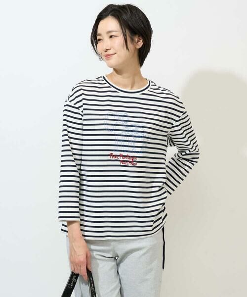 GEORGES RECH / ジョルジュ・レッシュ カットソー | ドロストアシンメトリーボーダーカットソー | 詳細1