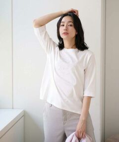 GEORGES RECH / ジョルジュ・レッシュ カットソー | [接触冷感]ラメコード刺繍ロゴカットソー