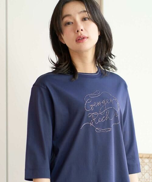 GEORGES RECH / ジョルジュ・レッシュ カットソー | [接触冷感]ラメコード刺繍ロゴカットソー | 詳細2