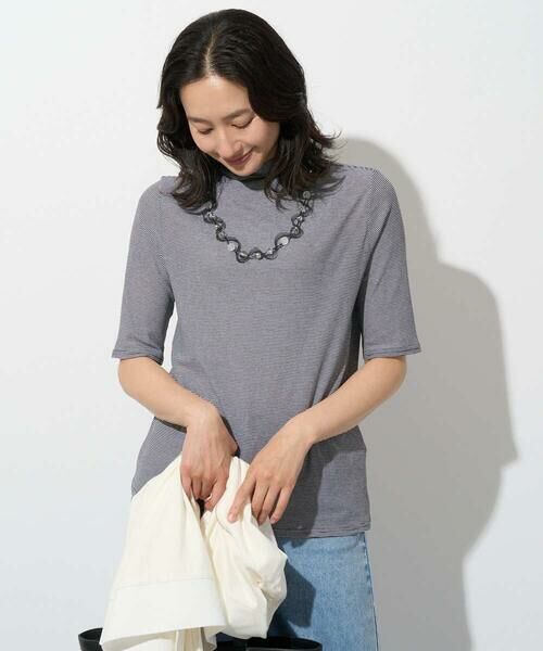 GEORGES RECH / ジョルジュ・レッシュ カットソー | [日本製]ボトルネックセミシアーボーダーカットソー | 詳細1