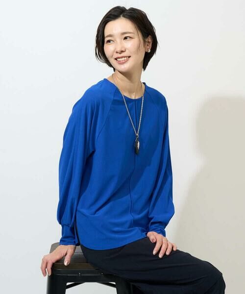 GEORGES RECH / ジョルジュ・レッシュ カットソー | リネンライクジャージーブラウソー（ブルー）