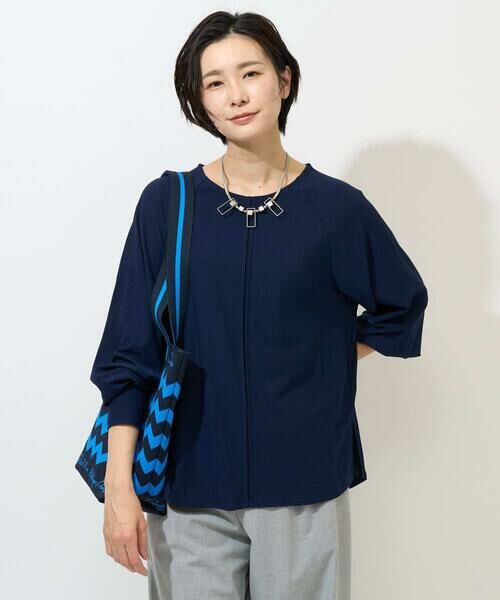 GEORGES RECH / ジョルジュ・レッシュ カットソー | リネンライクジャージーブラウソー（ネイビー）