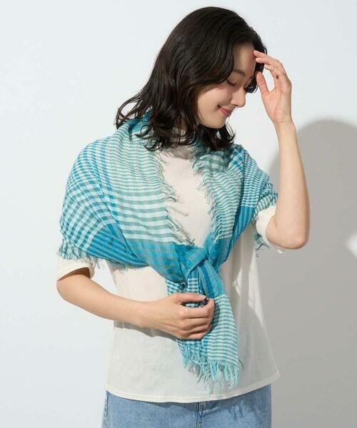 GEORGES RECH / ジョルジュ・レッシュ マフラー・ショール・スヌード・ストール | コットンリネンチェックストール | 詳細2