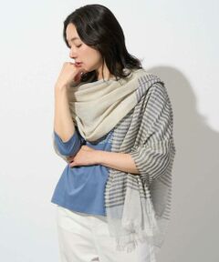 GEORGES RECH / ジョルジュ・レッシュ マフラー・ショール・スヌード・ストール | コットンリネンボーダーストール