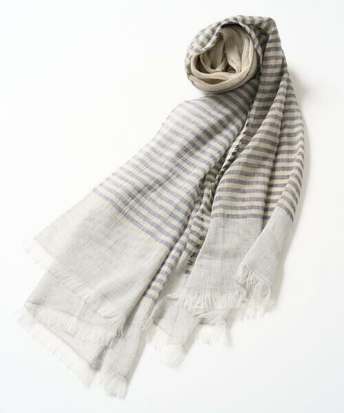GEORGES RECH / ジョルジュ・レッシュ マフラー・ショール・スヌード・ストール | コットンリネンボーダーストール | 詳細2