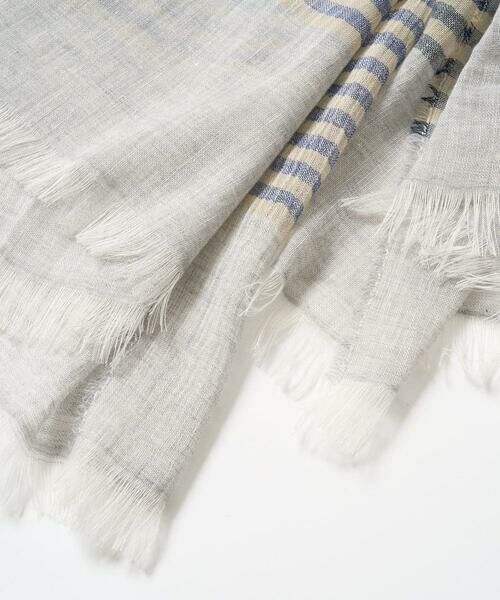 GEORGES RECH / ジョルジュ・レッシュ マフラー・ショール・スヌード・ストール | コットンリネンボーダーストール | 詳細3