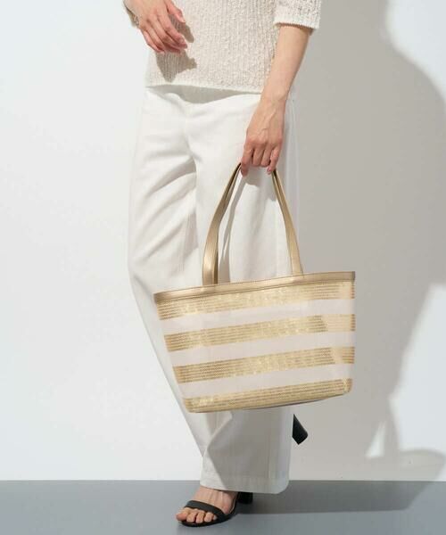 GEORGES RECH / ジョルジュ・レッシュ トートバッグ | スパンコールボーダー刺繍シアートートバッグ | 詳細2