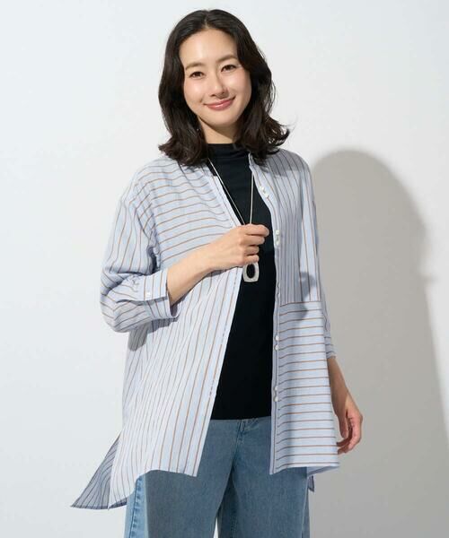 GEORGES RECH / ジョルジュ・レッシュ シャツ・ブラウス | バンドカラードルマンスリーブロングブラウス | 詳細1