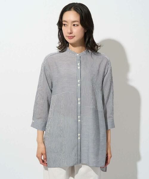 GEORGES RECH / ジョルジュ・レッシュ シャツ・ブラウス | バンドカラードルマンスリーブロングブラウス | 詳細10