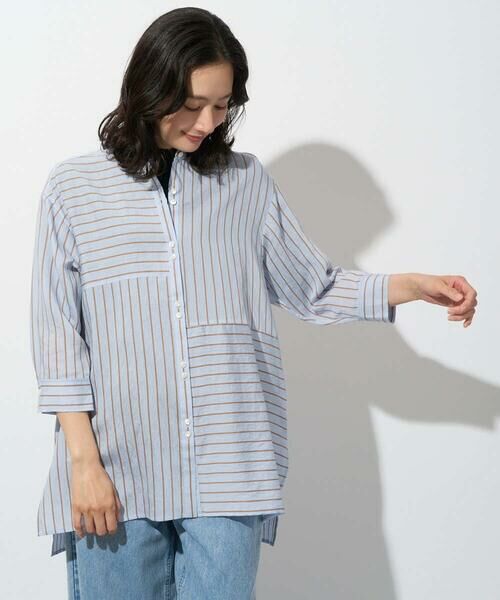 GEORGES RECH / ジョルジュ・レッシュ シャツ・ブラウス | バンドカラードルマンスリーブロングブラウス | 詳細2