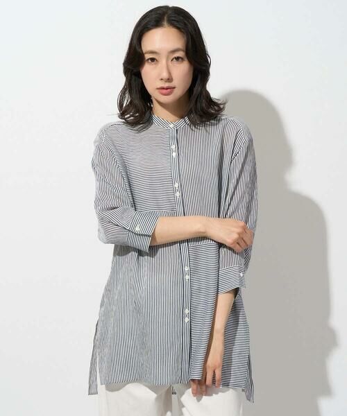 GEORGES RECH / ジョルジュ・レッシュ シャツ・ブラウス | バンドカラードルマンスリーブロングブラウス | 詳細3