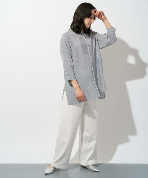 GEORGES RECH / ジョルジュ・レッシュ シャツ・ブラウス | バンドカラードルマンスリーブロングブラウス | 詳細8