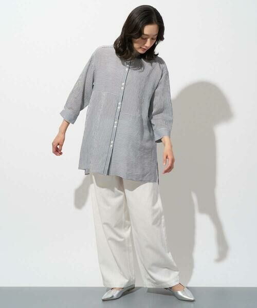 GEORGES RECH / ジョルジュ・レッシュ シャツ・ブラウス | バンドカラードルマンスリーブロングブラウス | 詳細9