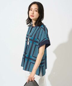 GEORGES RECH / ジョルジュ・レッシュ シャツ・ブラウス | [日本製/セットアップ対応]ジオメトリックスカーフ柄ブラウス