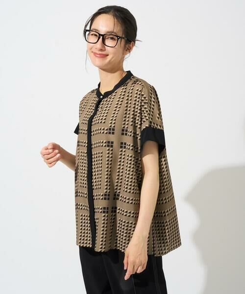 GEORGES RECH / ジョルジュ・レッシュ シャツ・ブラウス | [日本製/セットアップ対応]ジオメトリックスカーフ柄ブラウス | 詳細12
