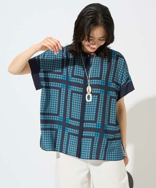 GEORGES RECH / ジョルジュ・レッシュ シャツ・ブラウス | [日本製/セットアップ対応]ジオメトリックスカーフ柄ブラウス | 詳細14