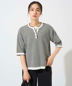 GEORGES RECH / ジョルジュ・レッシュ ニット・セーター | スクエアジャカードキーネックニット