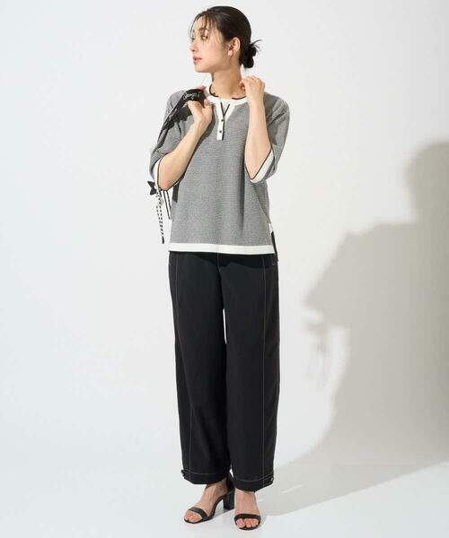 GEORGES RECH / ジョルジュ・レッシュ ニット・セーター | スクエアジャカードキーネックニット | 詳細1