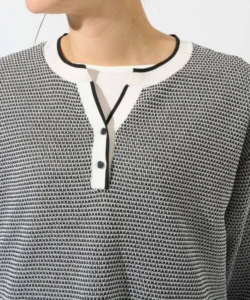 GEORGES RECH / ジョルジュ・レッシュ ニット・セーター | スクエアジャカードキーネックニット | 詳細10