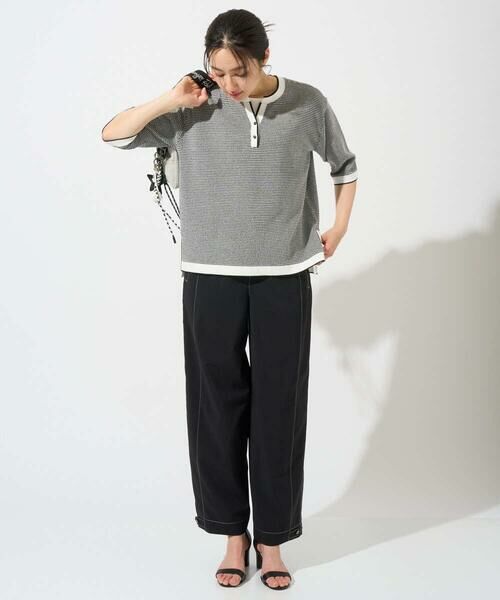 GEORGES RECH / ジョルジュ・レッシュ ニット・セーター | スクエアジャカードキーネックニット | 詳細2