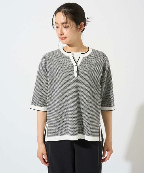 GEORGES RECH / ジョルジュ・レッシュ ニット・セーター | スクエアジャカードキーネックニット | 詳細7