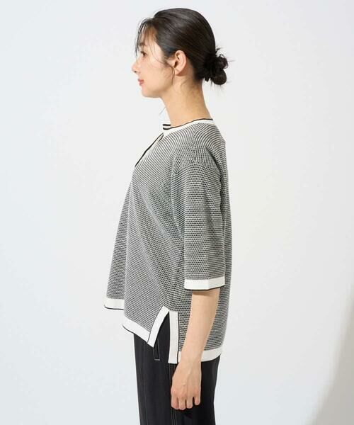 GEORGES RECH / ジョルジュ・レッシュ ニット・セーター | スクエアジャカードキーネックニット | 詳細8