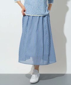 GEORGES RECH / ジョルジュ・レッシュ ロング・マキシ丈スカート | シアーストライプフレアスカート