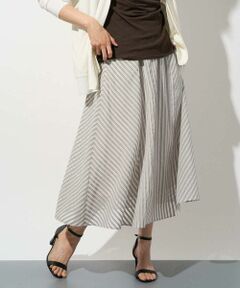 GEORGES RECH / ジョルジュ・レッシュ ロング・マキシ丈スカート | シアーストライプフレアスカート