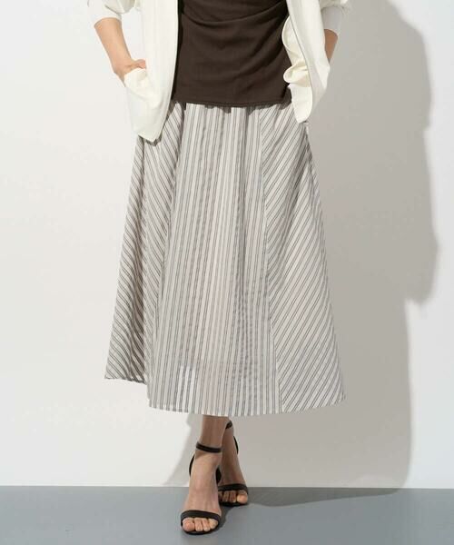 GEORGES RECH / ジョルジュ・レッシュ ロング・マキシ丈スカート | シアーストライプフレアスカート | 詳細1