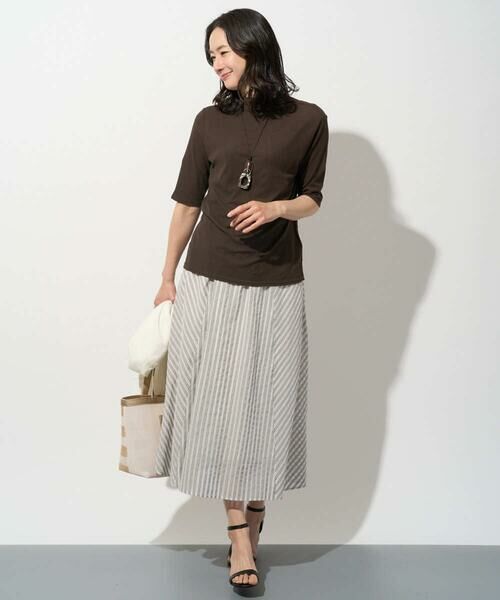 GEORGES RECH / ジョルジュ・レッシュ ロング・マキシ丈スカート | シアーストライプフレアスカート | 詳細11