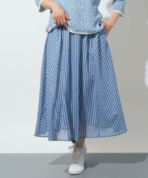 GEORGES RECH / ジョルジュ・レッシュ ロング・マキシ丈スカート | シアーストライプフレアスカート | 詳細2
