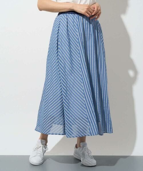 GEORGES RECH / ジョルジュ・レッシュ ロング・マキシ丈スカート | シアーストライプフレアスカート | 詳細3