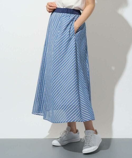 GEORGES RECH / ジョルジュ・レッシュ ロング・マキシ丈スカート | シアーストライプフレアスカート | 詳細4