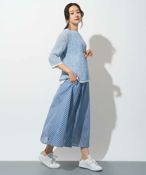 GEORGES RECH / ジョルジュ・レッシュ ロング・マキシ丈スカート | シアーストライプフレアスカート | 詳細6